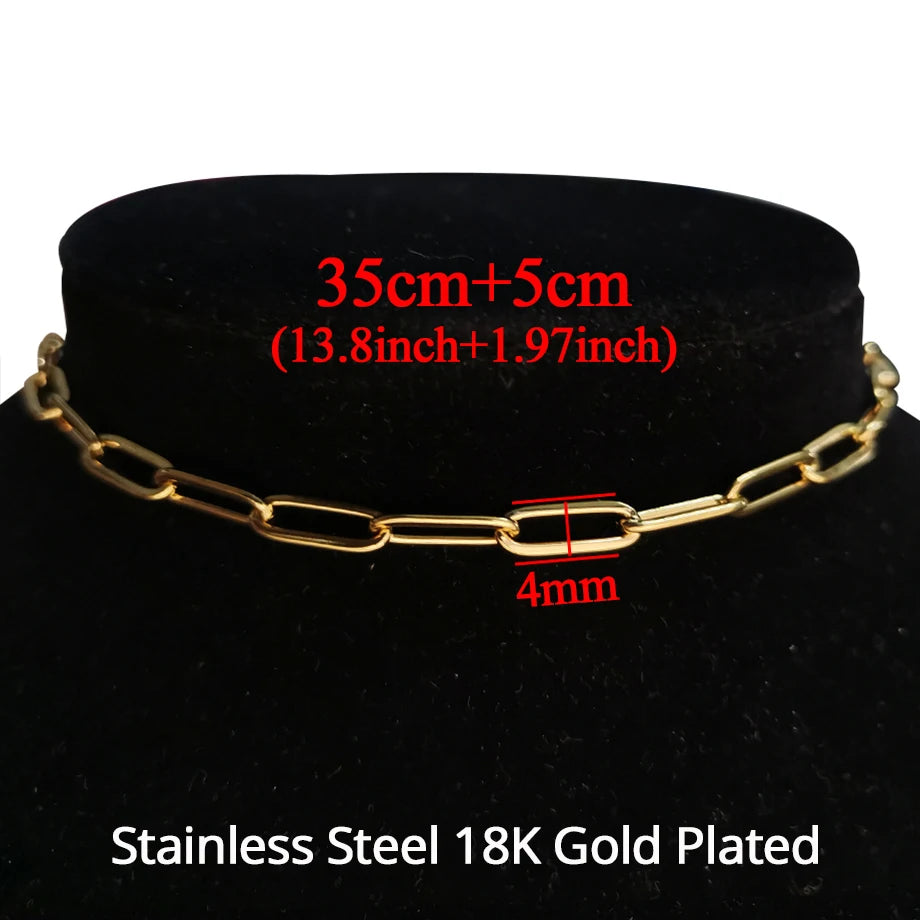 High Quality Minimal Clavicle Blade Chains Women Gold Silver Stainless Steel