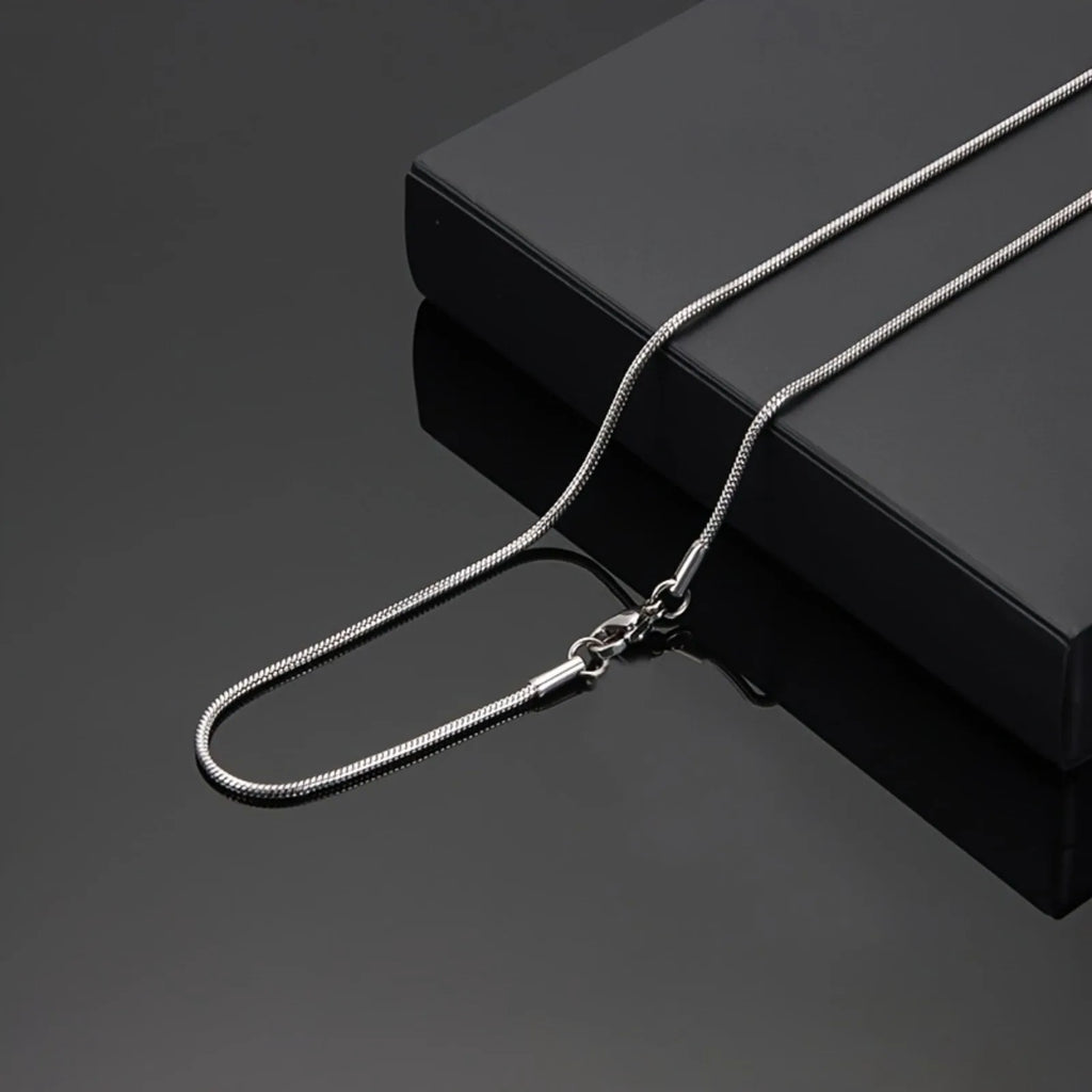 Men Stainless Steel Round Snake Chain Necklace Durable Stylish Jewelry for Men