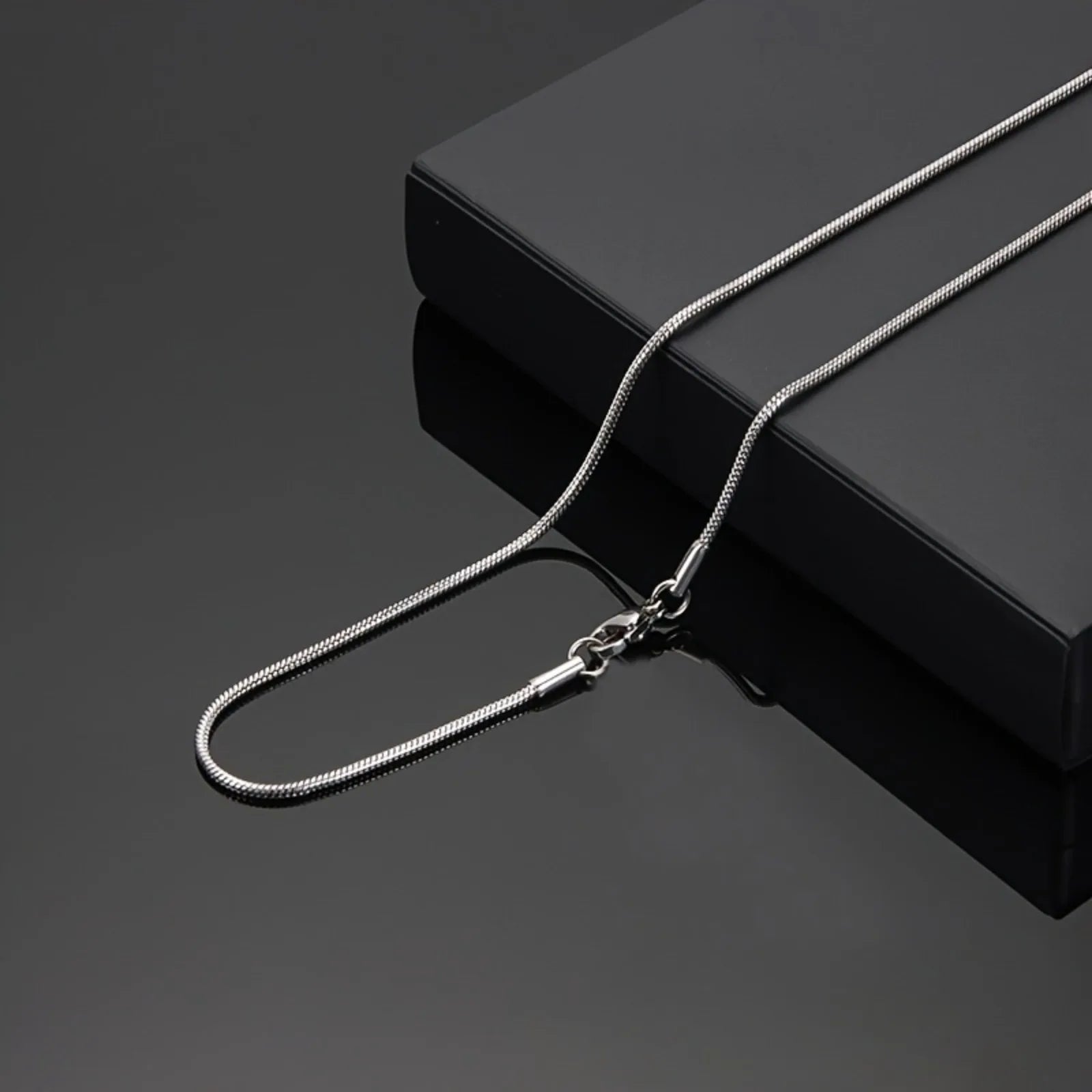 Men Stainless Steel Round Snake Chain Necklace Durable Stylish Jewelry for Men