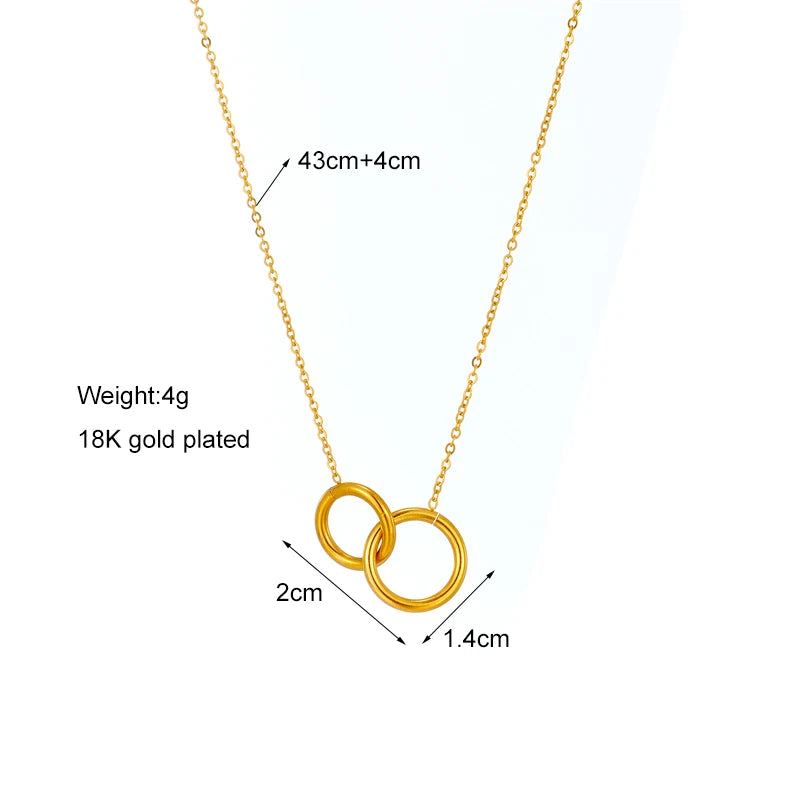 Gold Atlas Double Ring Chain for Women