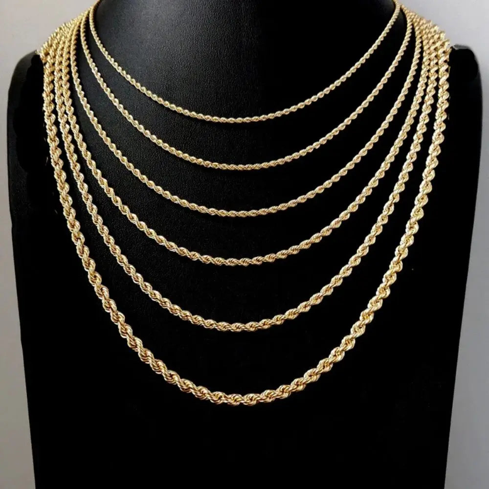 Minimal Rope Chain Necklace Classic Stainless Steel Twisted Link Chain Necklace For Men Women  Jewelry
