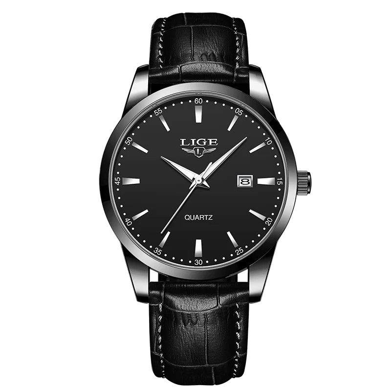 Mens Fashion Brown Leather Watch Men Military Sports Men's Quartz Wristwatches Casual Waterproof Chronograph