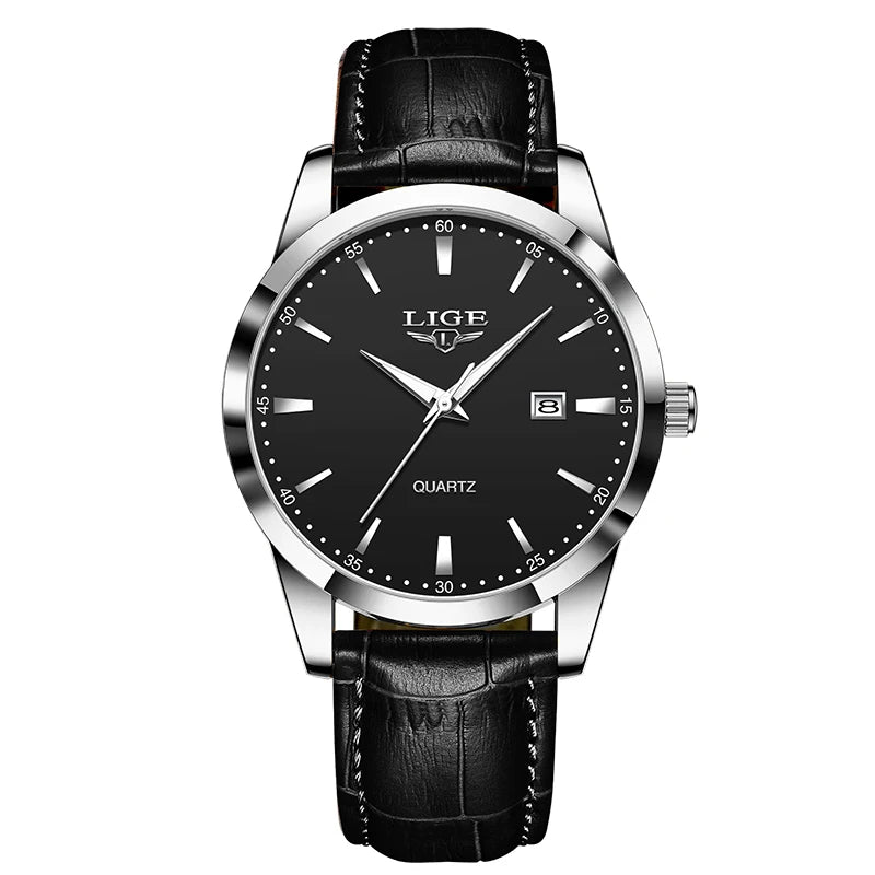 Mens Fashion Brown Leather Watch Men Military Sports Men's Quartz Wristwatches Casual Waterproof Chronograph