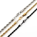 Minimal Rope Chain Necklace Classic Stainless Steel Twisted Link Chain Necklace For Men Women  Jewelry