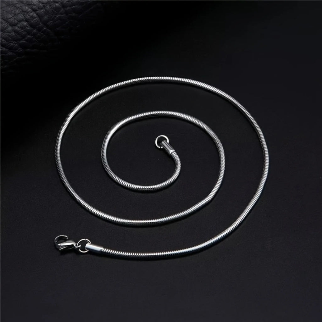 Men Stainless Steel Round Snake Chain Necklace Durable Stylish Jewelry for Men