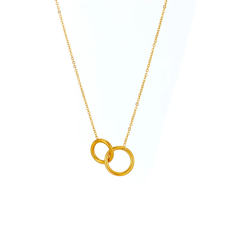 Gold Atlas Double Ring Chain for Women